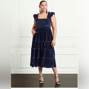 NWT Hill House Ellie Nap Dress, Navy Velvet, Size M